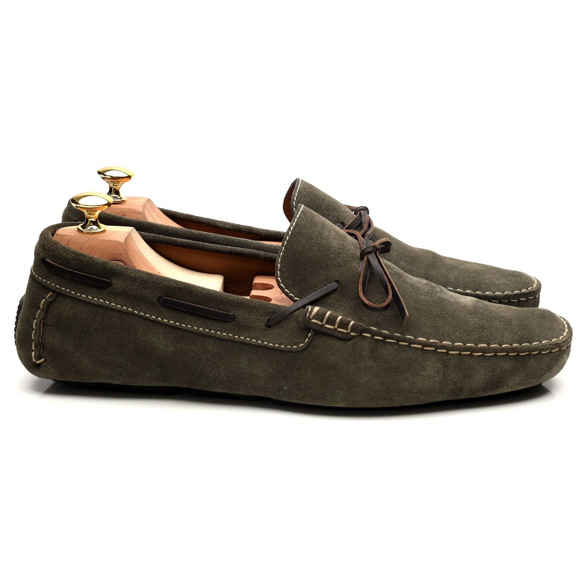 'Napoli' Green Suede Driving Loafers UK 11