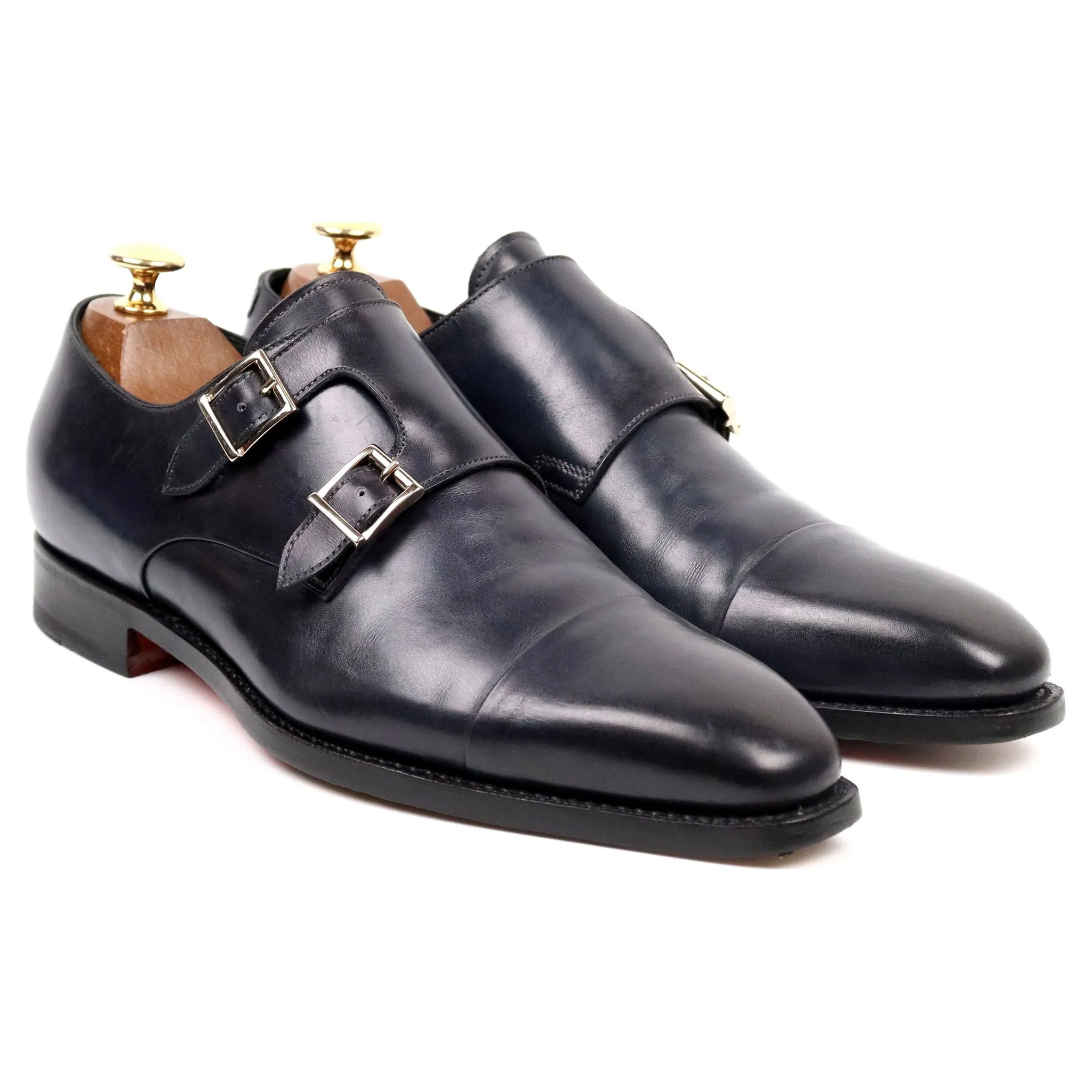 Navy Blue Double Monk Strap UK 6 F