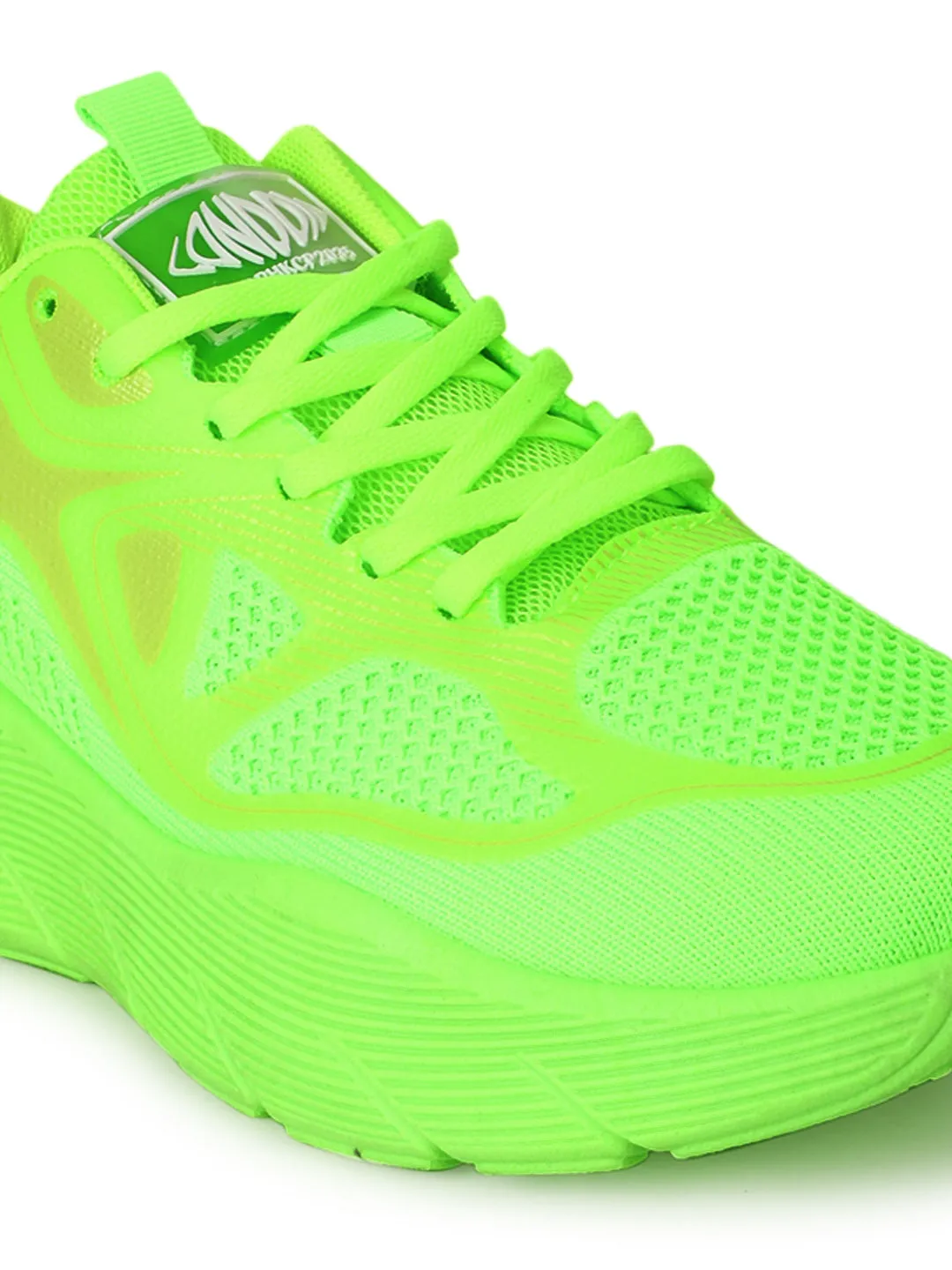 Neon Green Mesh Lace-Up Sneakers (TC-RS3613-NEONGRN)