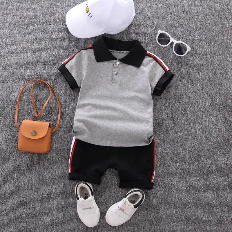 New style boy summer short sleeve two-piece suit