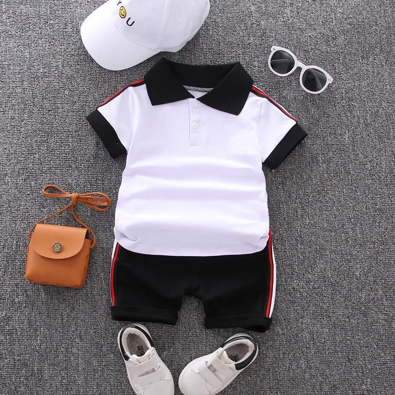 New style boy summer short sleeve two-piece suit