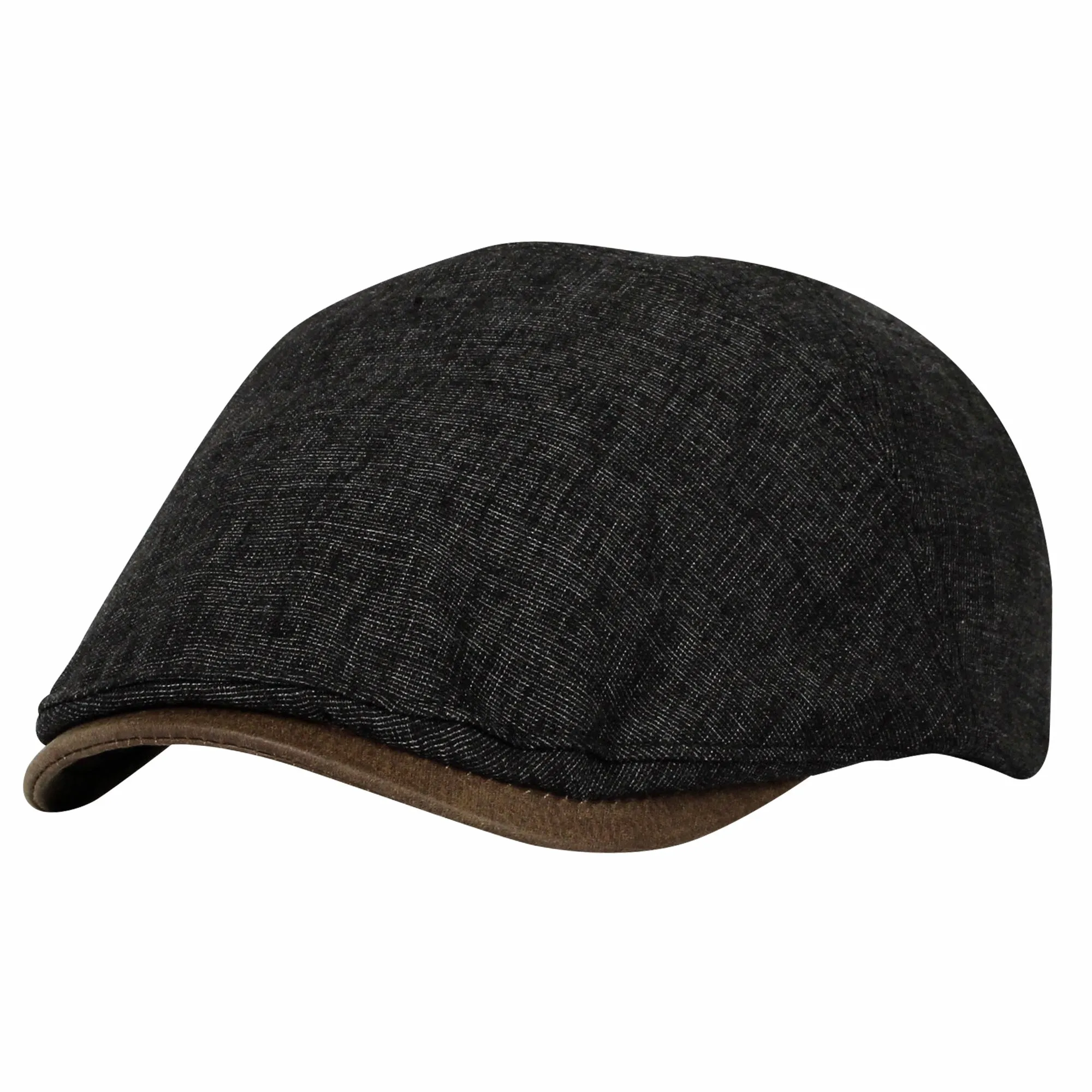 Newsboy Hat Faux Leather Brim Adjustable Flat Cap SL31273