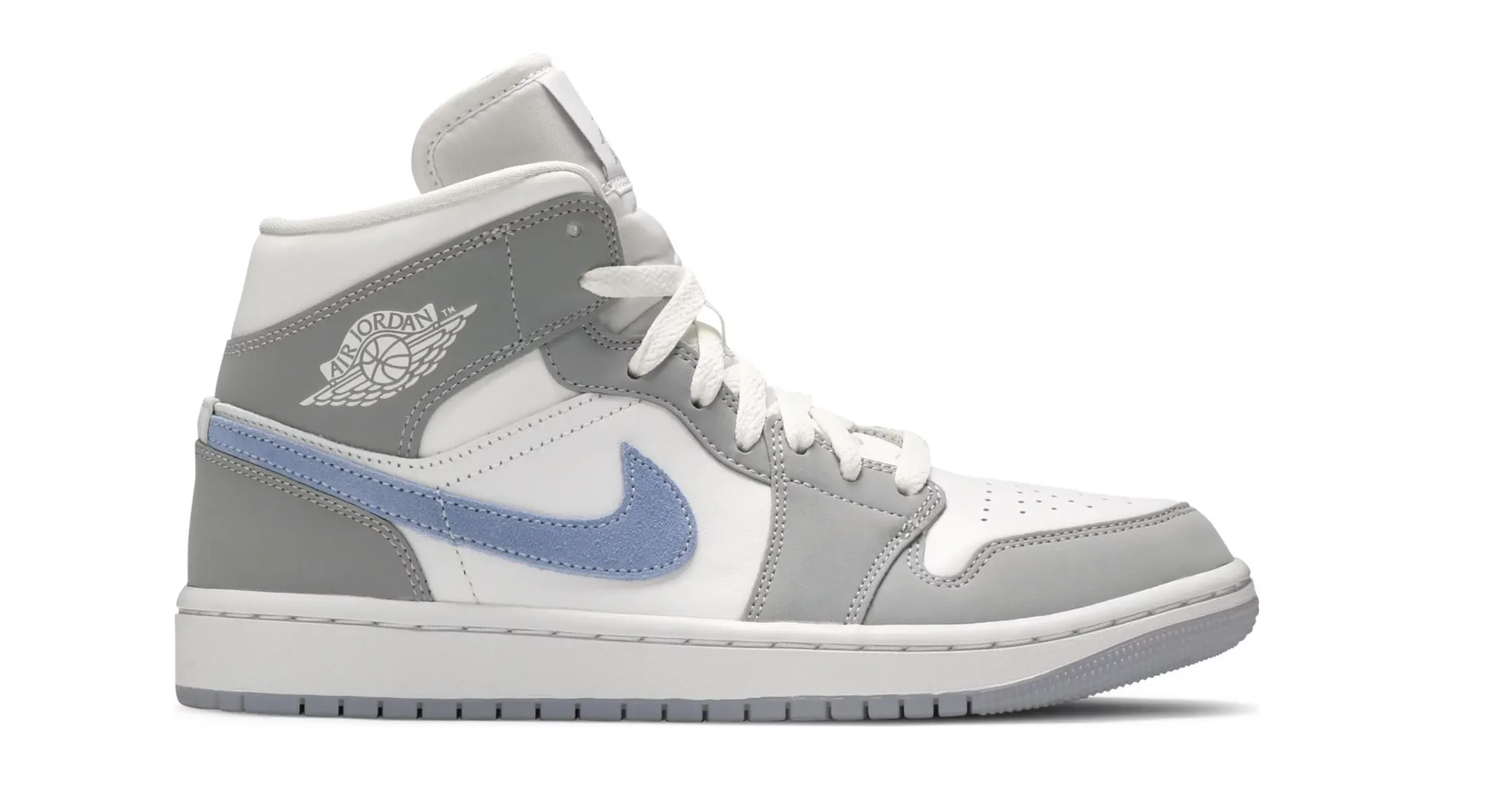 Nike Jordan 1 Mid Wolf Grey Blue Women's