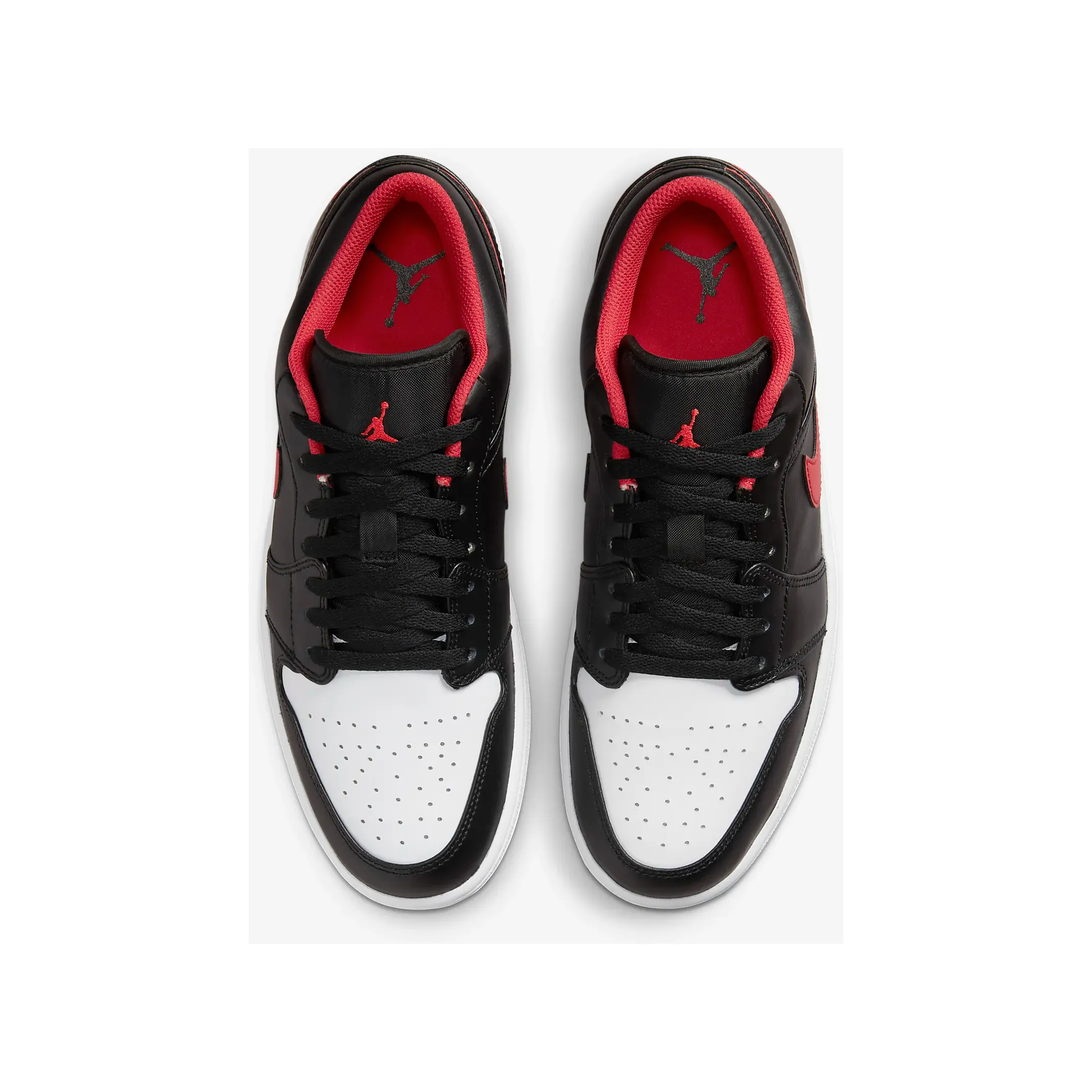 Nike Men's Air Jordan 1 Low Shoes - Black / White / Fire Red