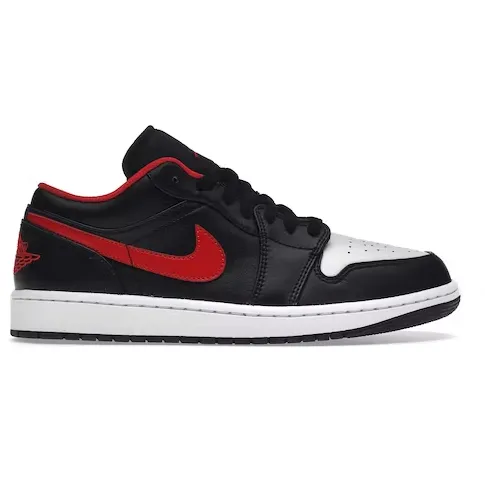 Nike Men's Air Jordan 1 Low Shoes - Black / White / Fire Red