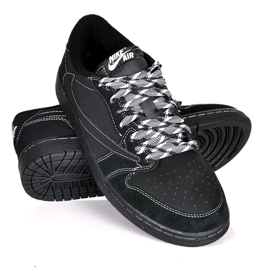 NK Jord 1 Low Black Phantom Sneakers -Black