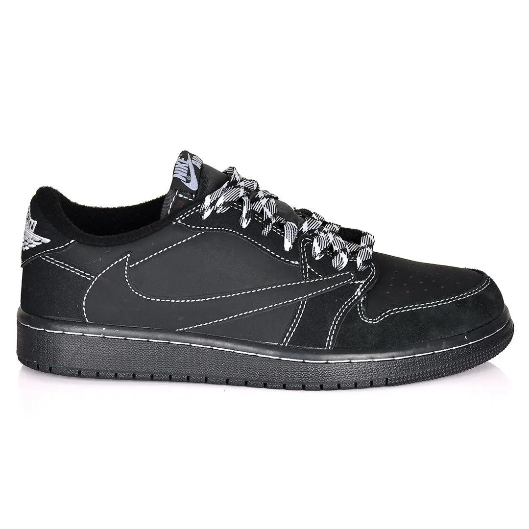 NK Jord 1 Low Black Phantom Sneakers -Black