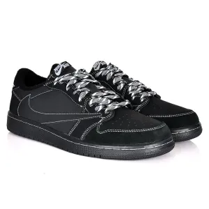 NK Jord 1 Low Black Phantom Sneakers -Black