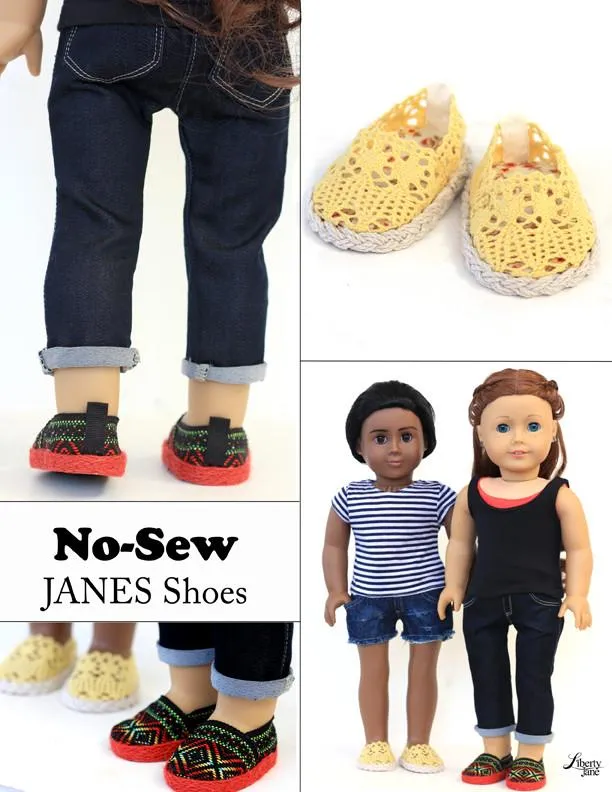 No Sew Janes 18” Doll Shoes