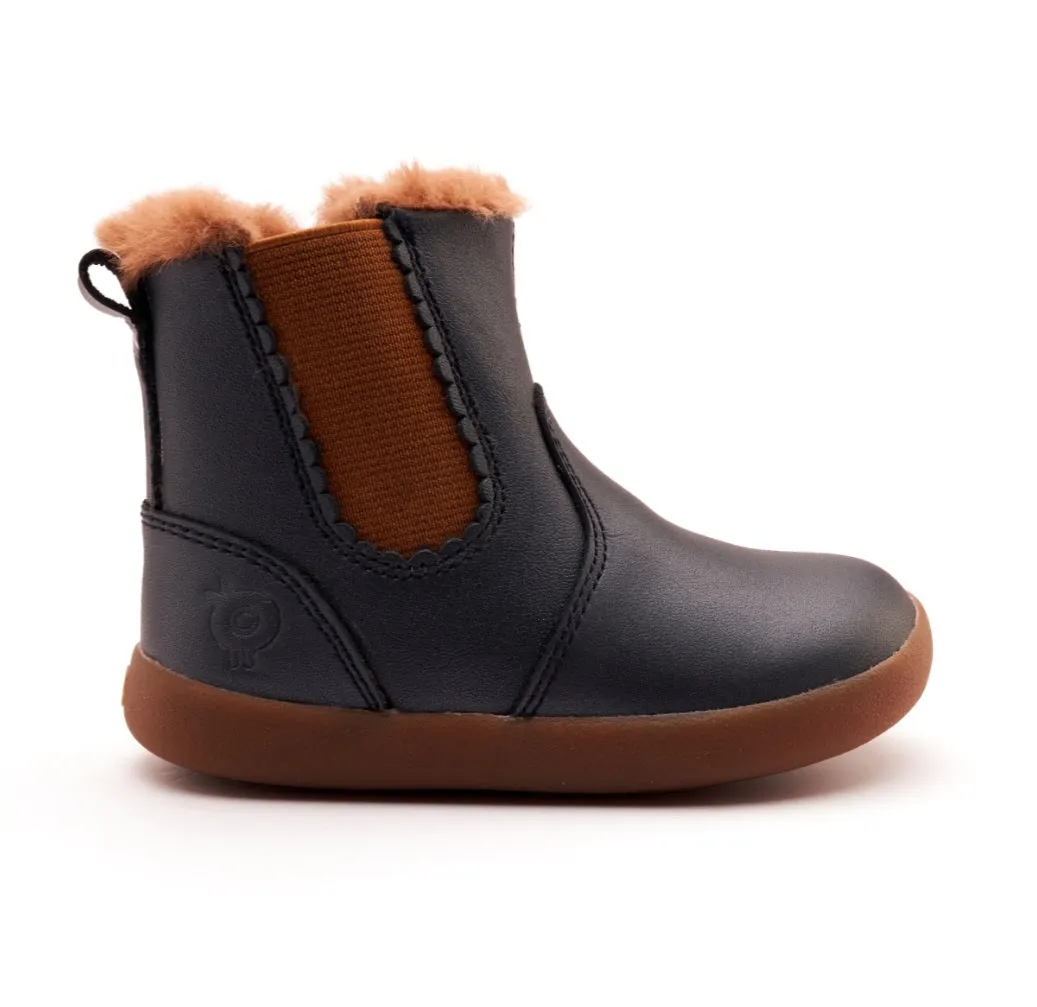 Old Soles Styler Boot Nacardo Navy Junior Zip Fastening