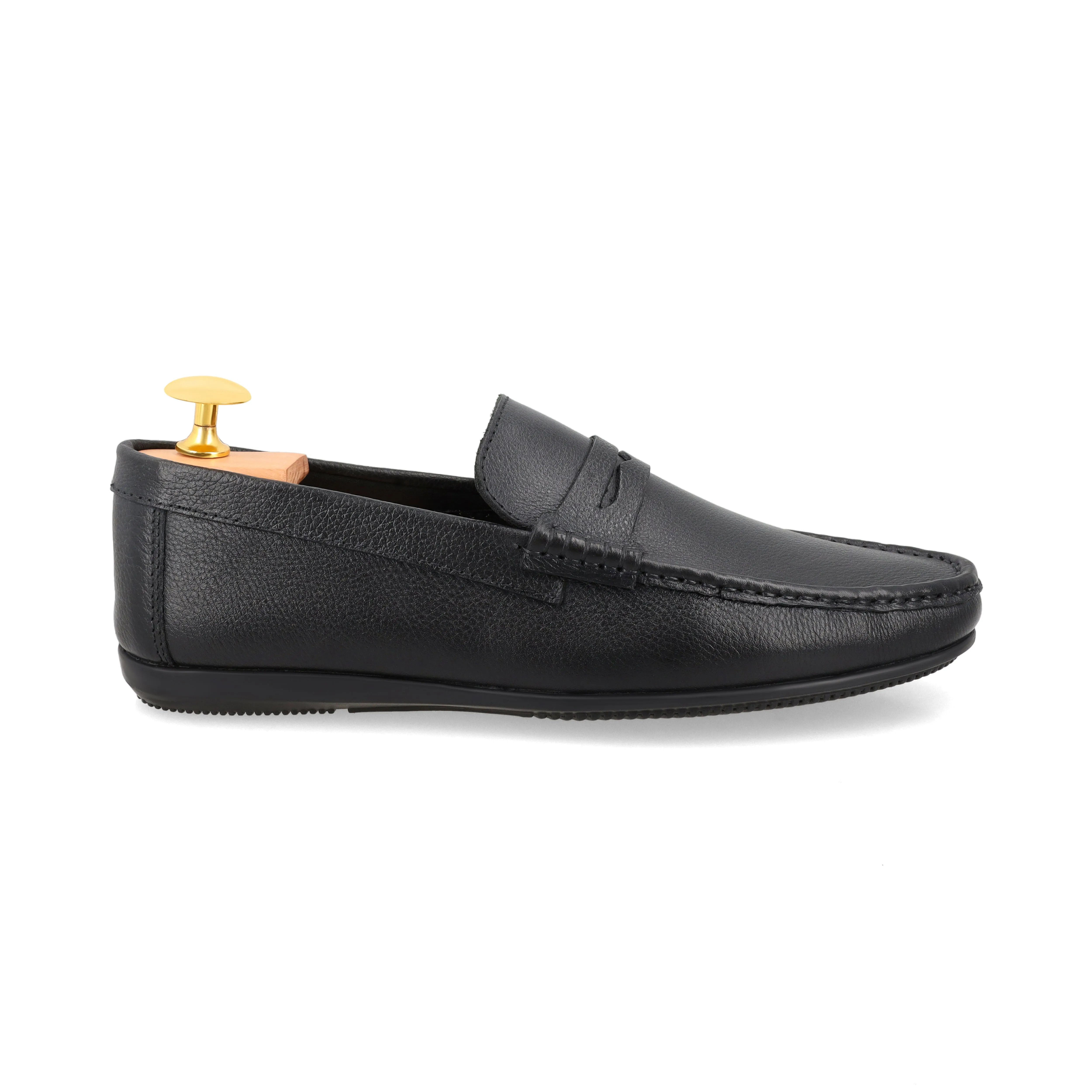 Penny Strapped Moccasins-Black