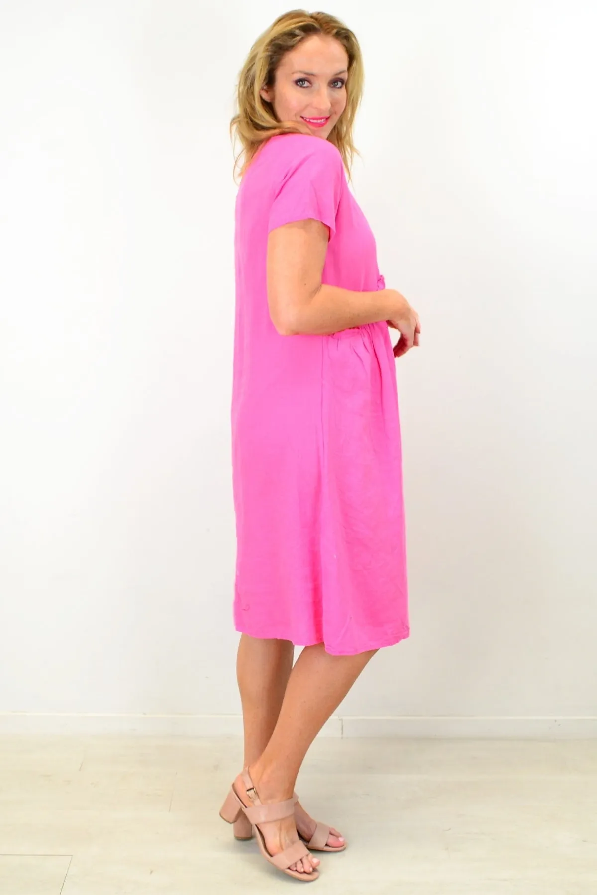 Pink Linen Sunday Best Tunic Dress