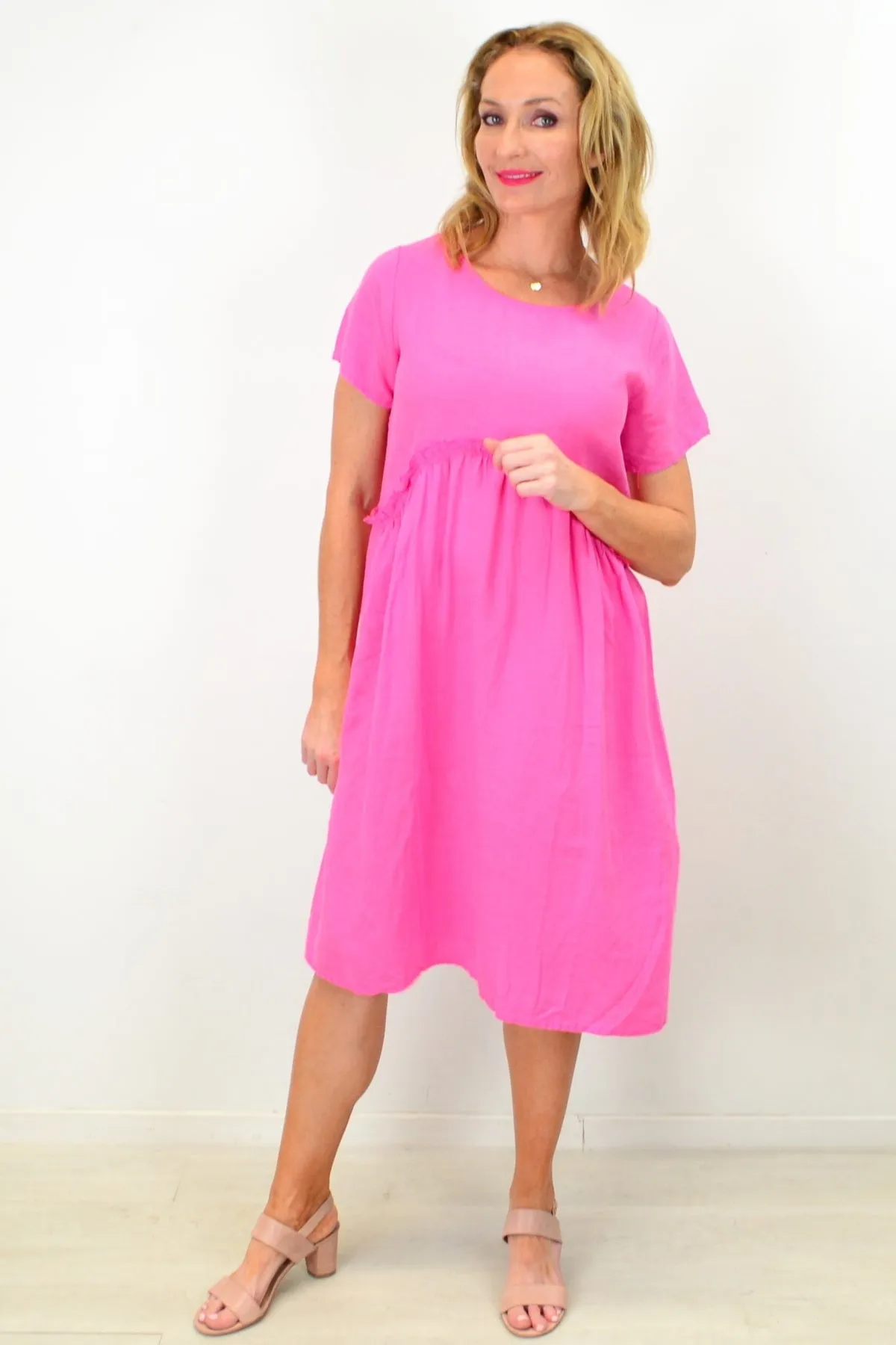 Pink Linen Sunday Best Tunic Dress