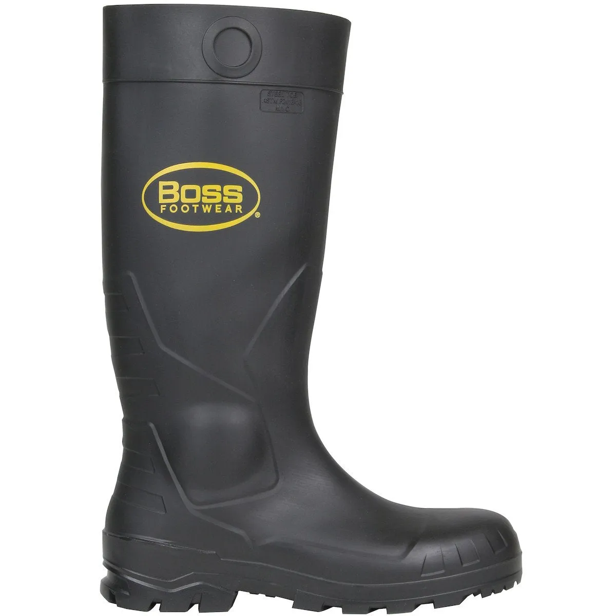 PIP Boss Footwear 16" Black PVC Plain Toe Boot