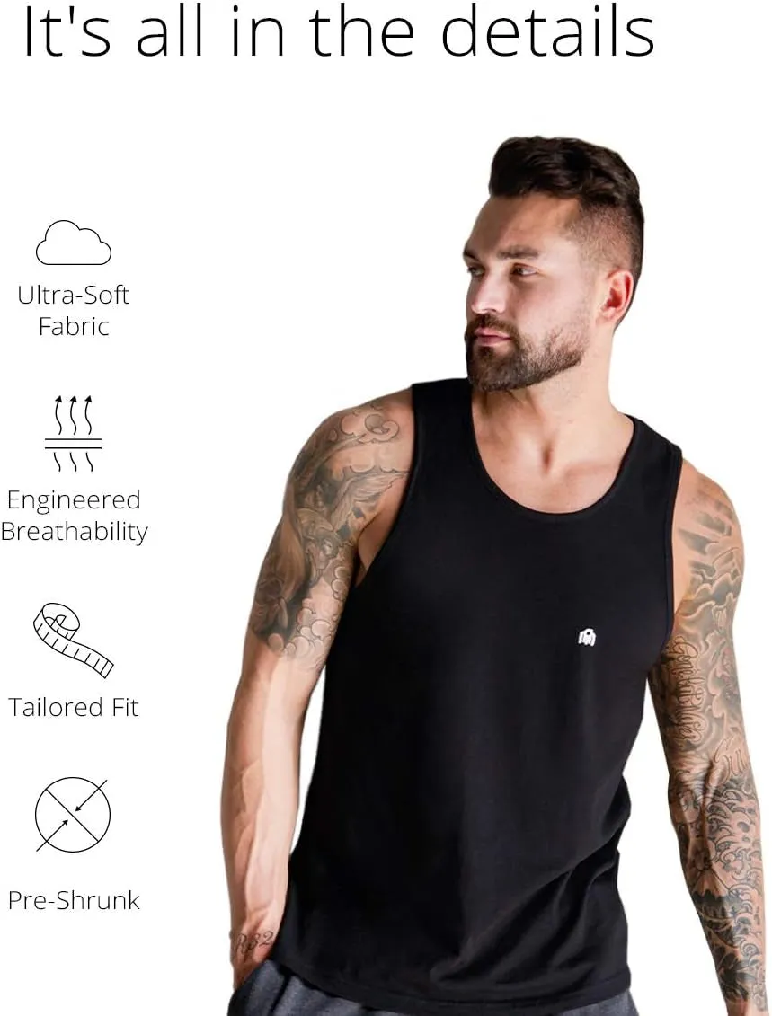 Premium Basic Tank Tops for Men - Beach Workout Muscle Tanks S - 2XL