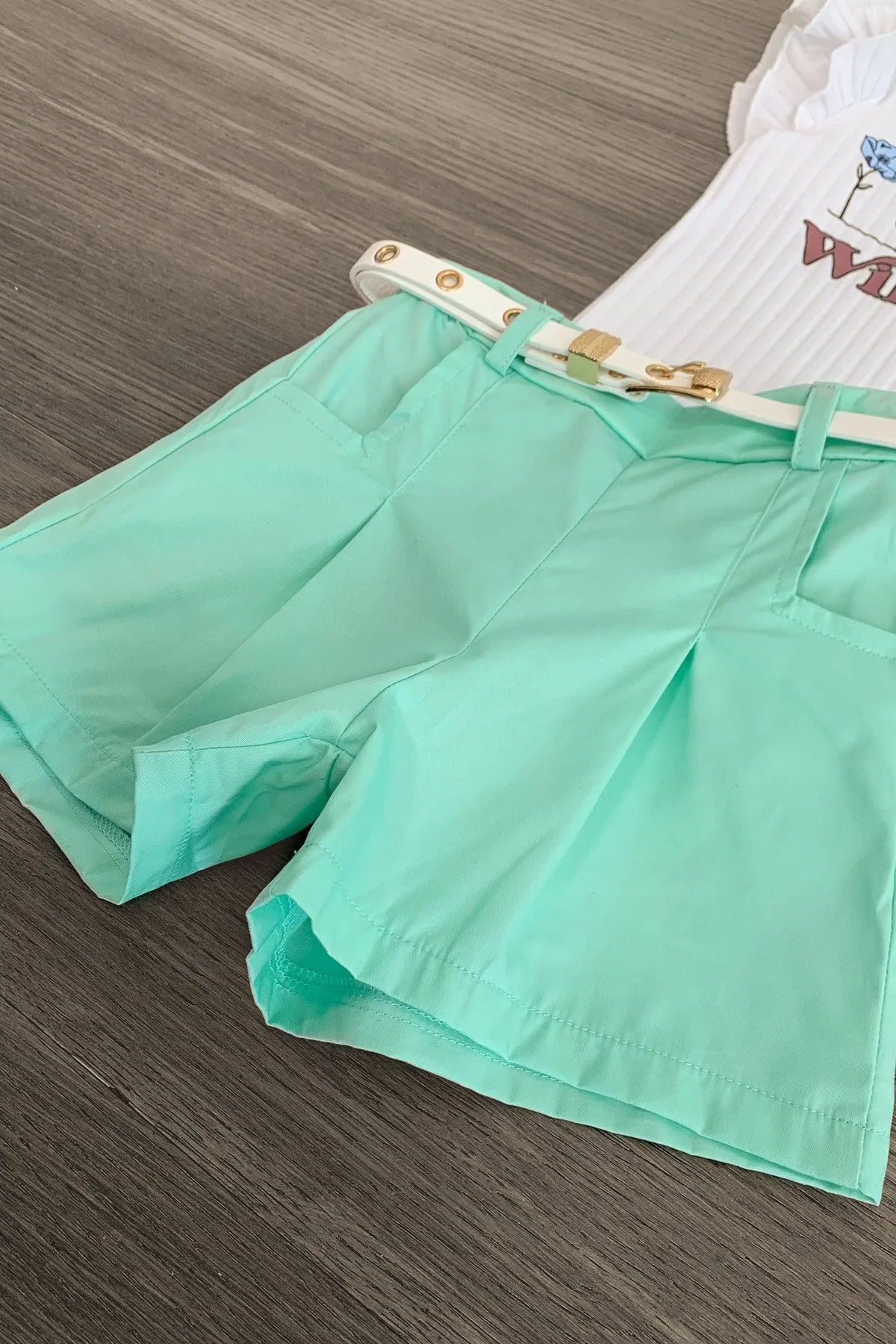 "Wild & Free" Mint Short Set