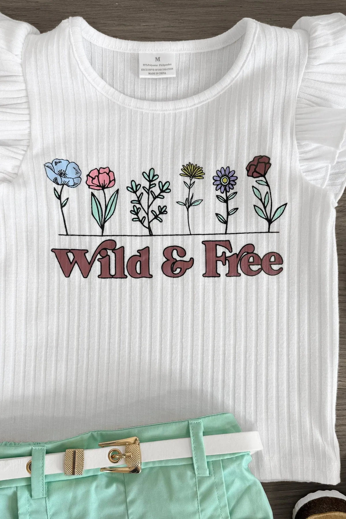 "Wild & Free" Mint Short Set