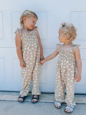 Rainbow / Organic Smocked Jumpsuit