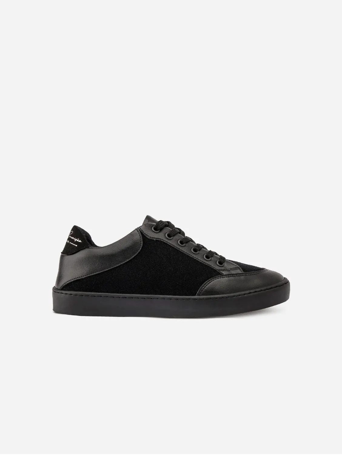 RC Unisex Recycled Vegan Leather Trainers | Off Black