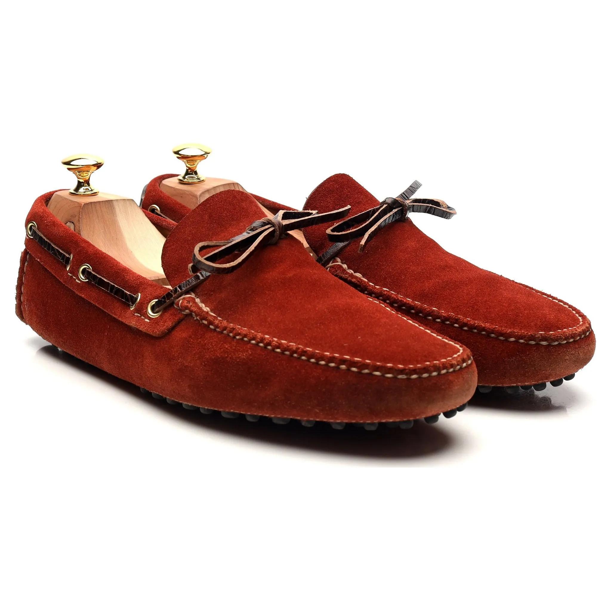 Red Suede Driving Loafers UK 10