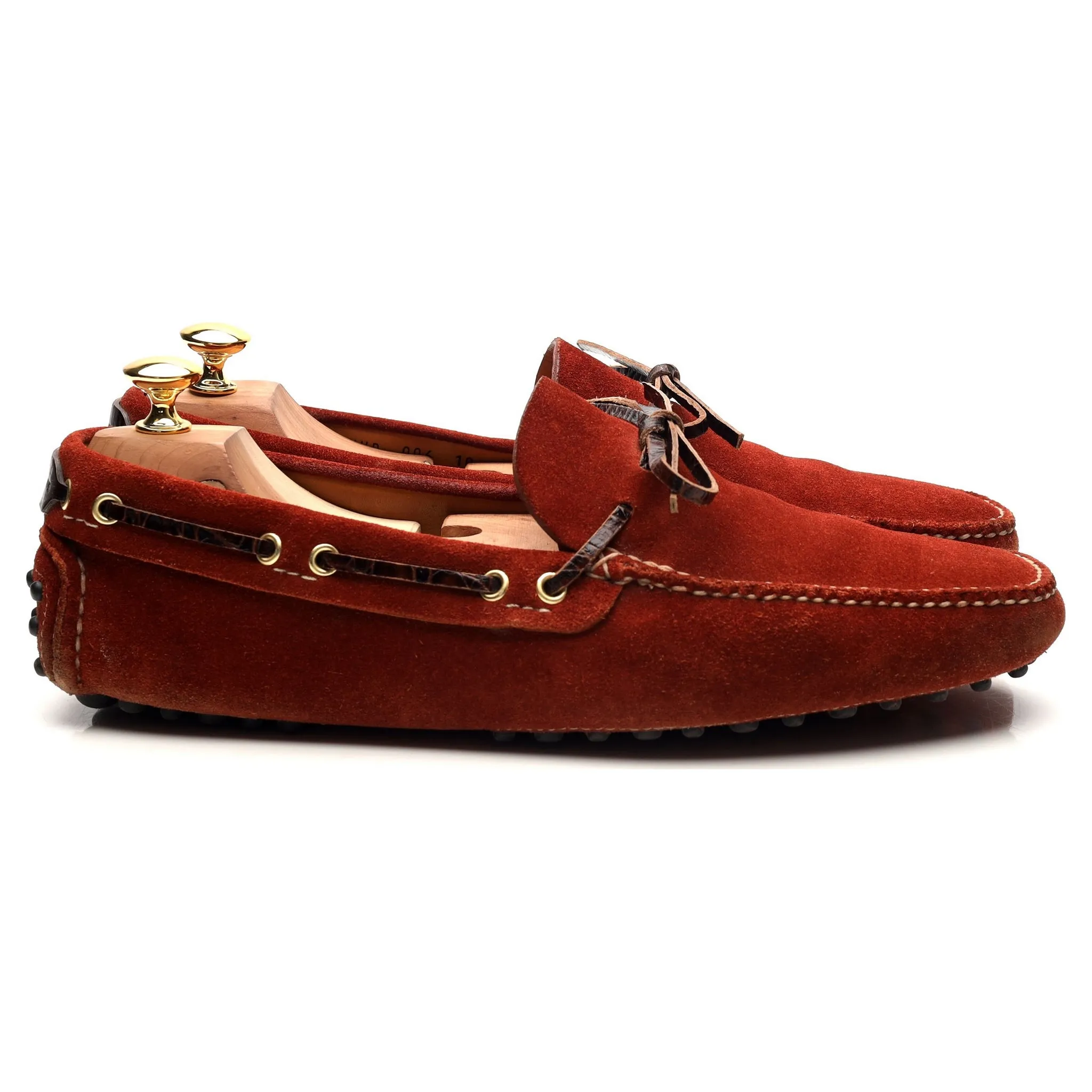 Red Suede Driving Loafers UK 10