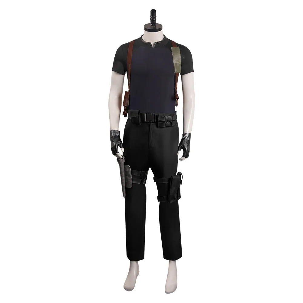 Resident Evil 4 Remake Leon Scott Kennedy Cosplay Costume Coat Pants Gloves Outfits Halloween Carnival Suit