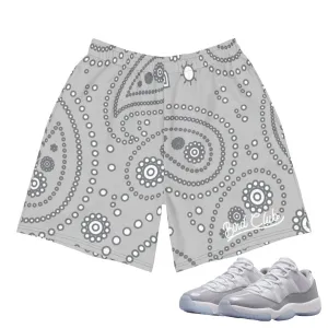 Retro 11 Low Cement Grey Paisley Shorts