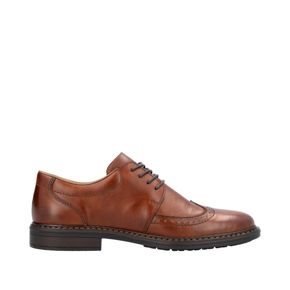 Rieker 17620-24 Mens Brown Leather Lace Up Shoes