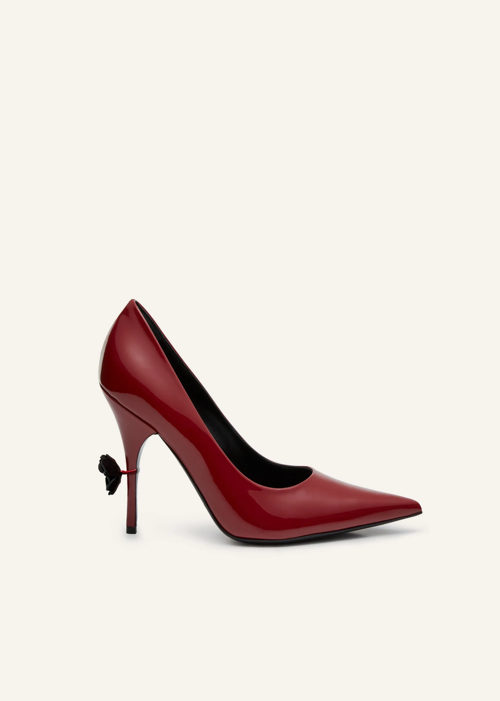 Rose detail pumps in burgundy