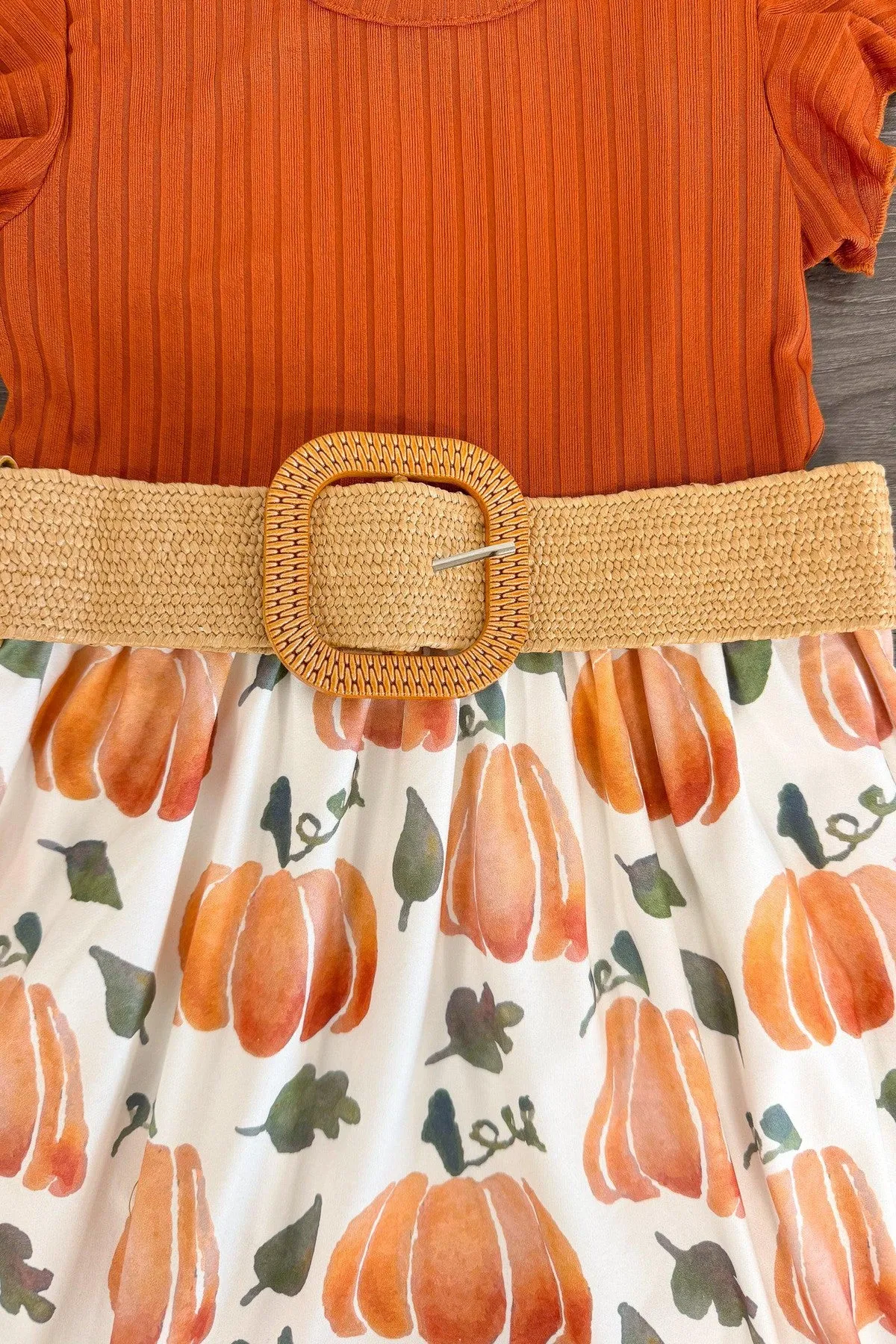 Rust Watercolor Pumpkin Dress