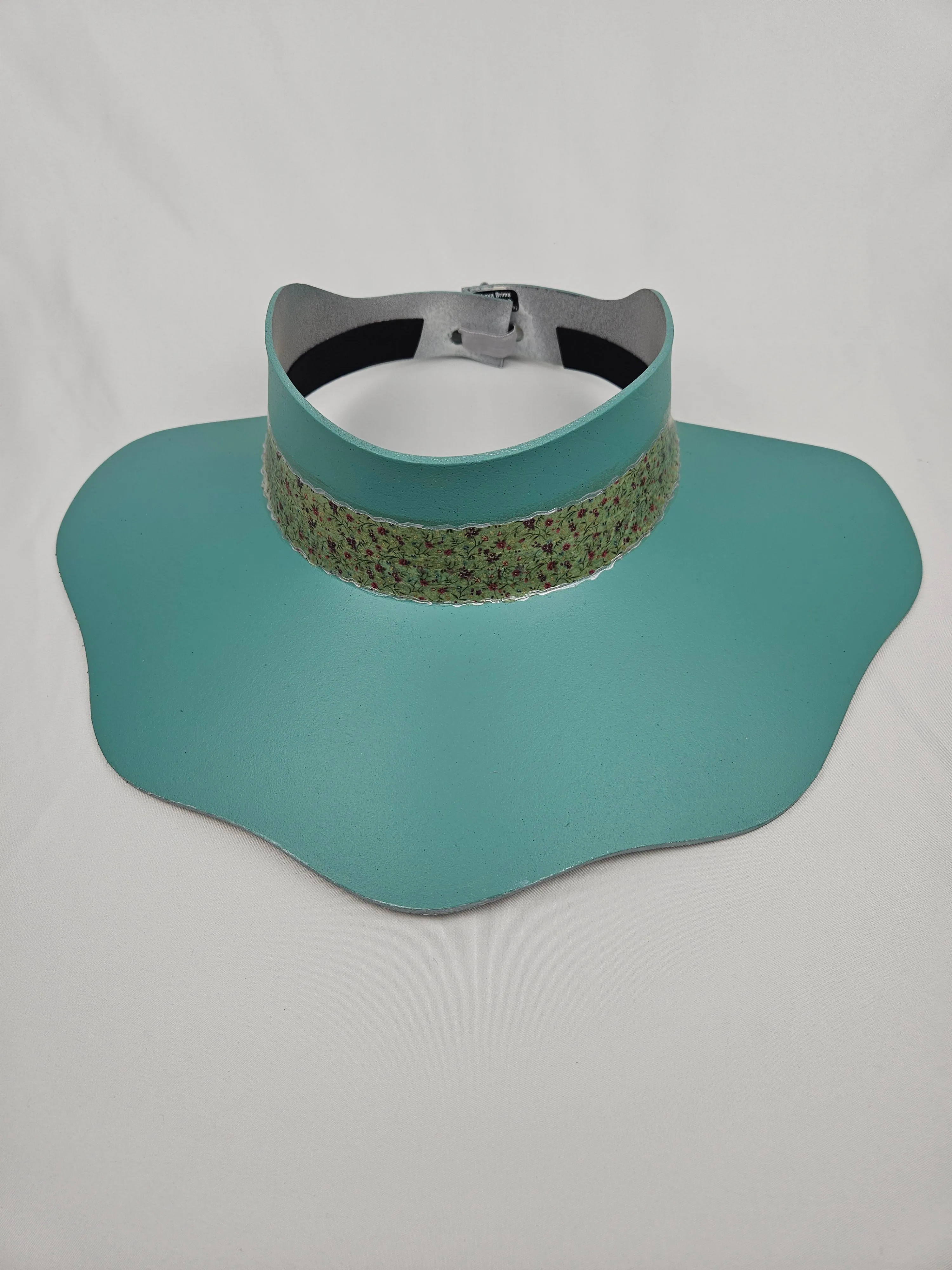 Sea Foam Green Lotus Visor Hat with Floral Band