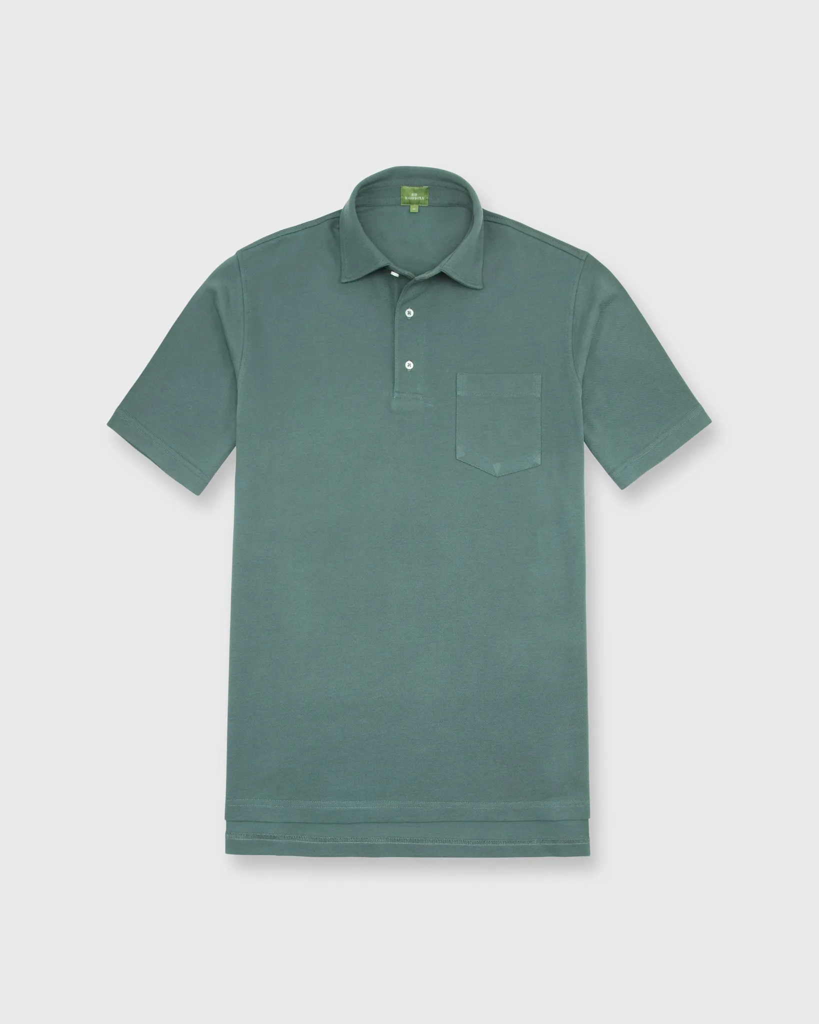 Short-Sleeved Polo in Dark Spruce Pima Pique