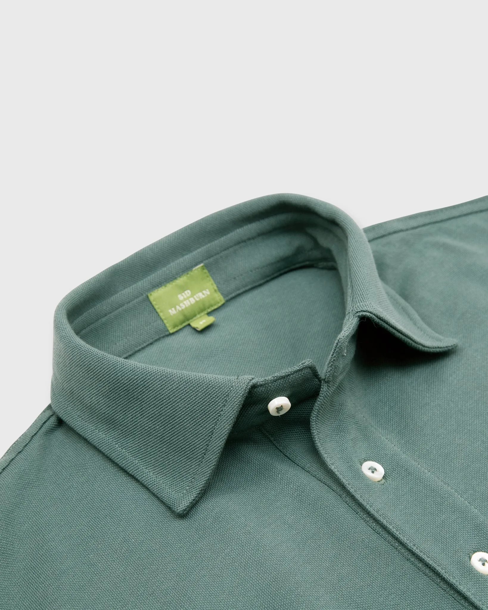 Short-Sleeved Polo in Dark Spruce Pima Pique