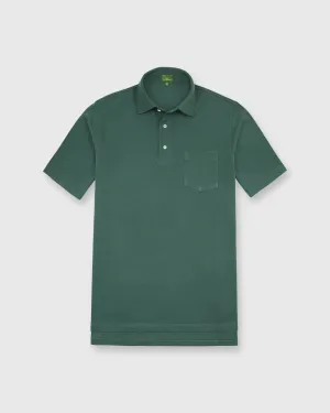 Short-Sleeved Polo in Dark Spruce Pima Pique