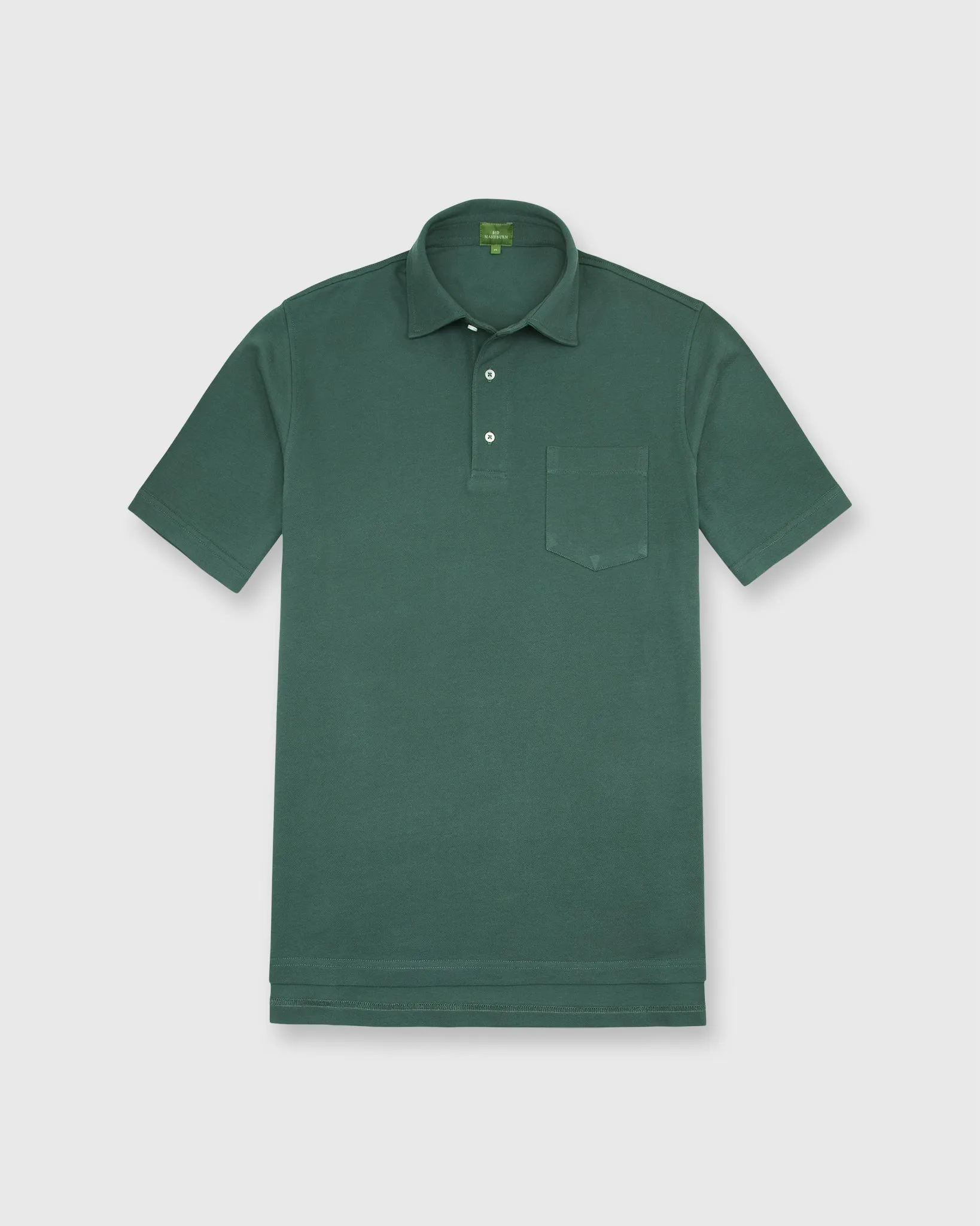 Short-Sleeved Polo in Dark Spruce Pima Pique