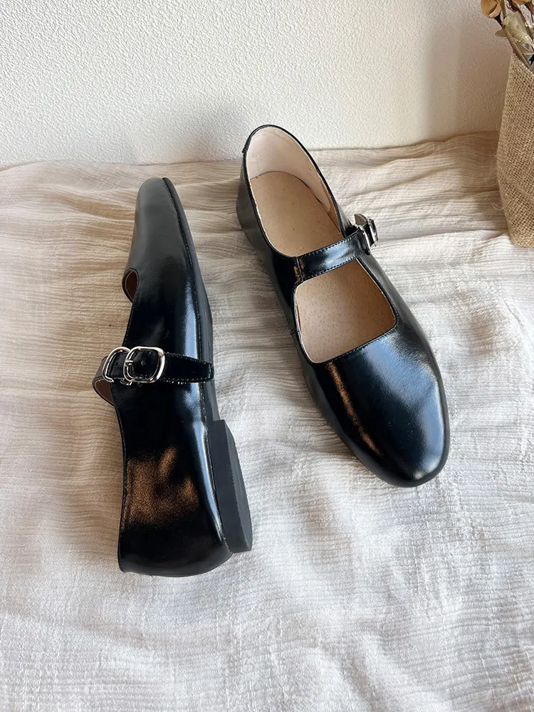 Single Buckle Black Mary Jane Shoes