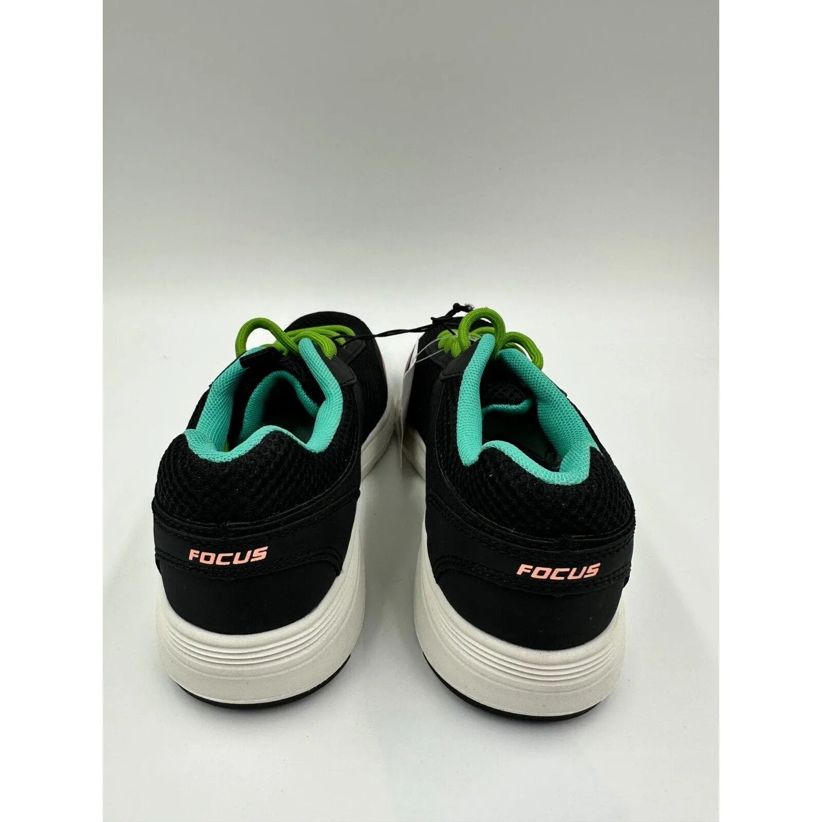 Small Kid Size 8, Black Sneakers with Green Laces