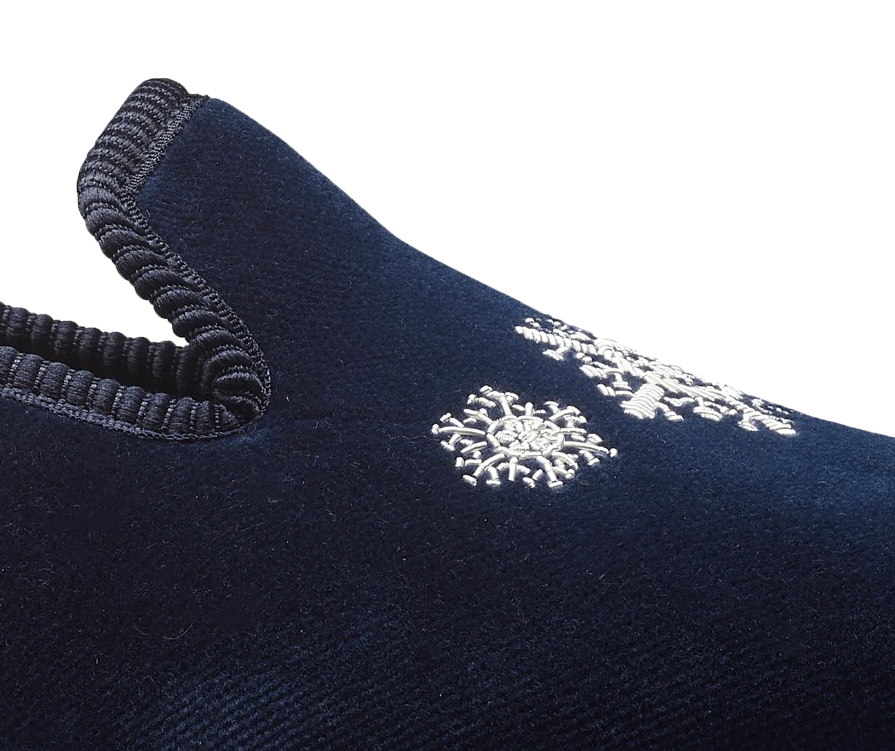 Snowflakes Navy Velvet