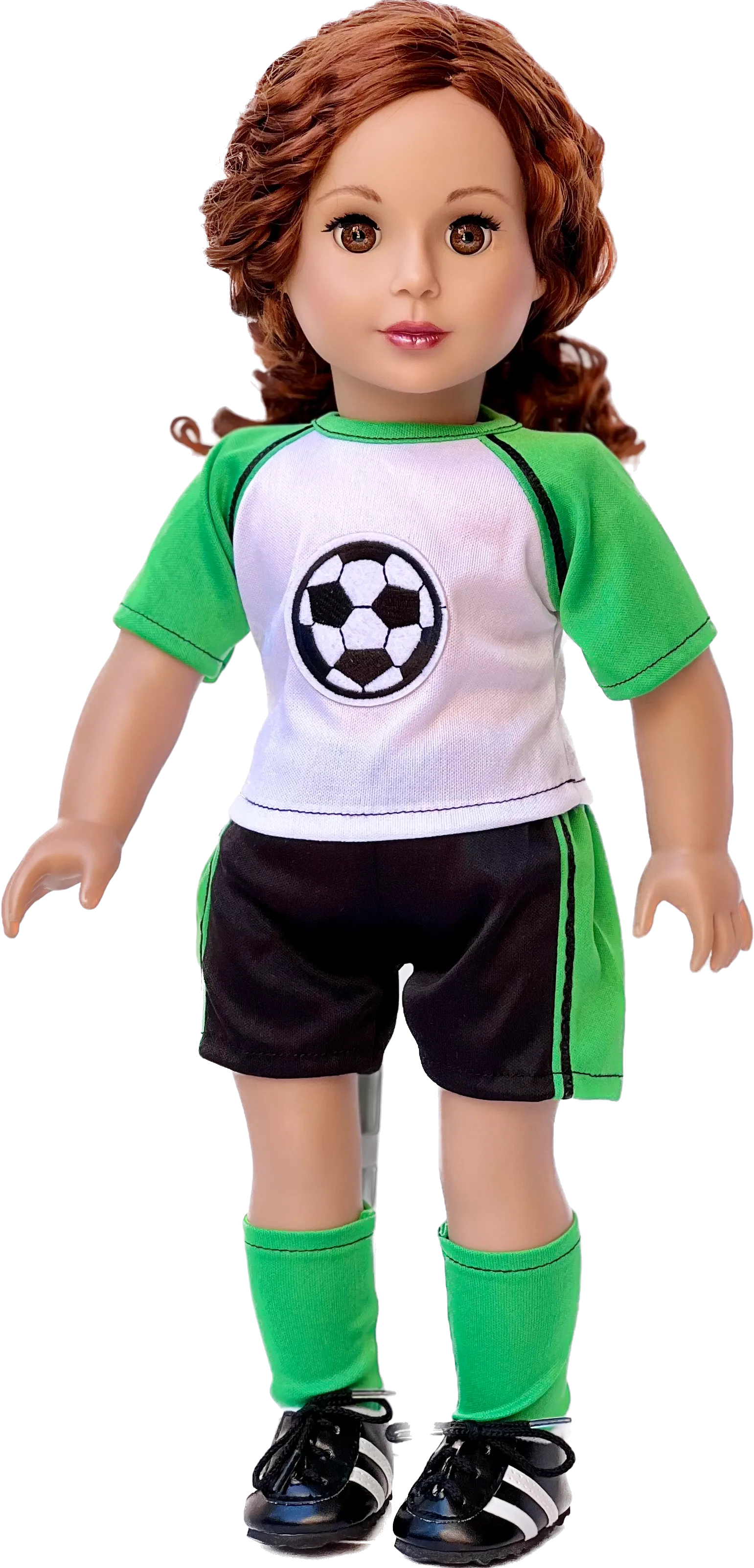 Soccer Girl -  Clothes for 18 inch Doll - 4 Piece Outfit - Shirt, Shorts, Socks and Shoes