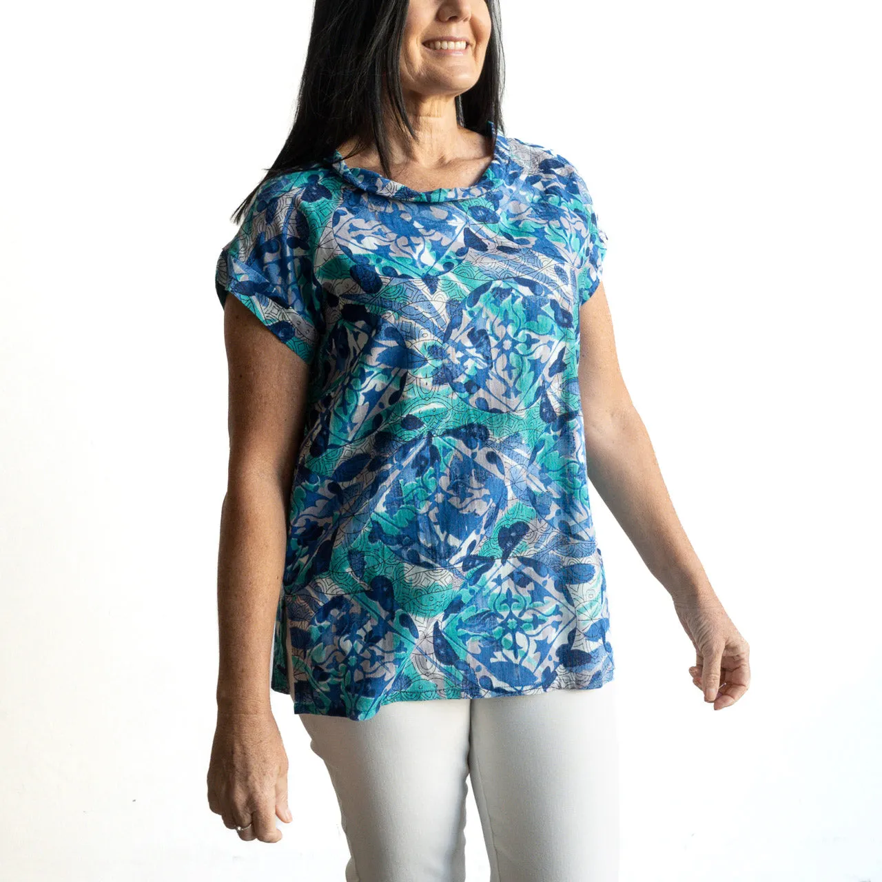 Soft Fold Neckline Top by Orientique Australia - Cayman - 32347