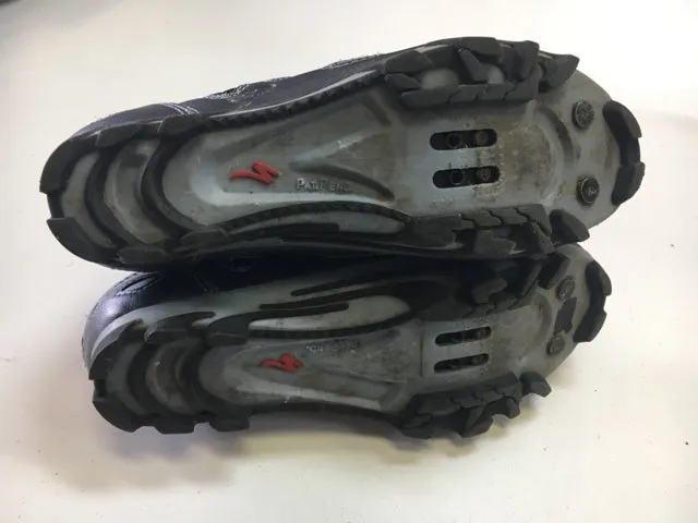 Specialized Black/Blue 7.5 Used Biking Shoes