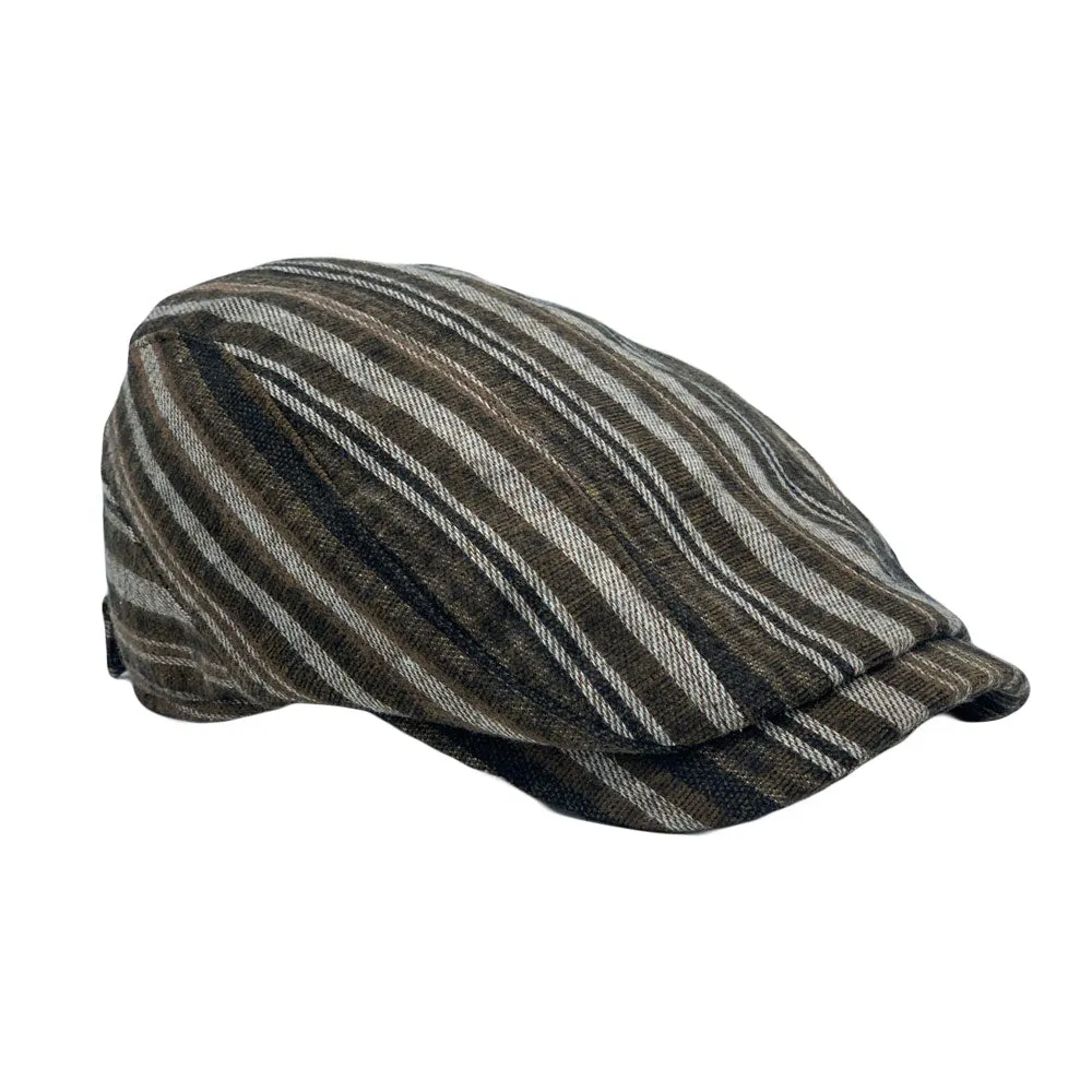 Stripe Ivy Gatsby Hats - Newsboy Cabbie Cap - Hunting Driving Golf Adjustable LD31576