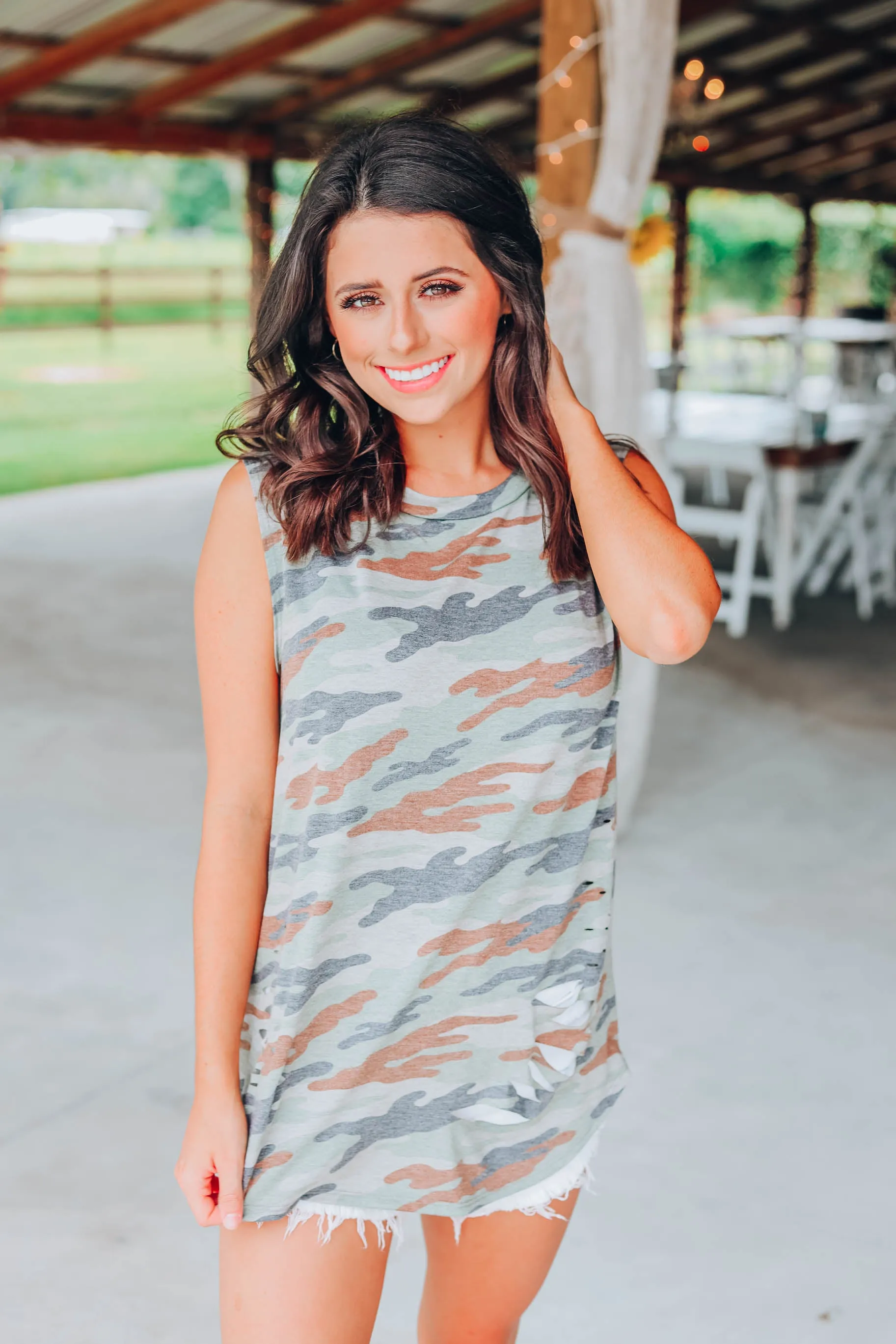 Teagan Camo Tank - Brown