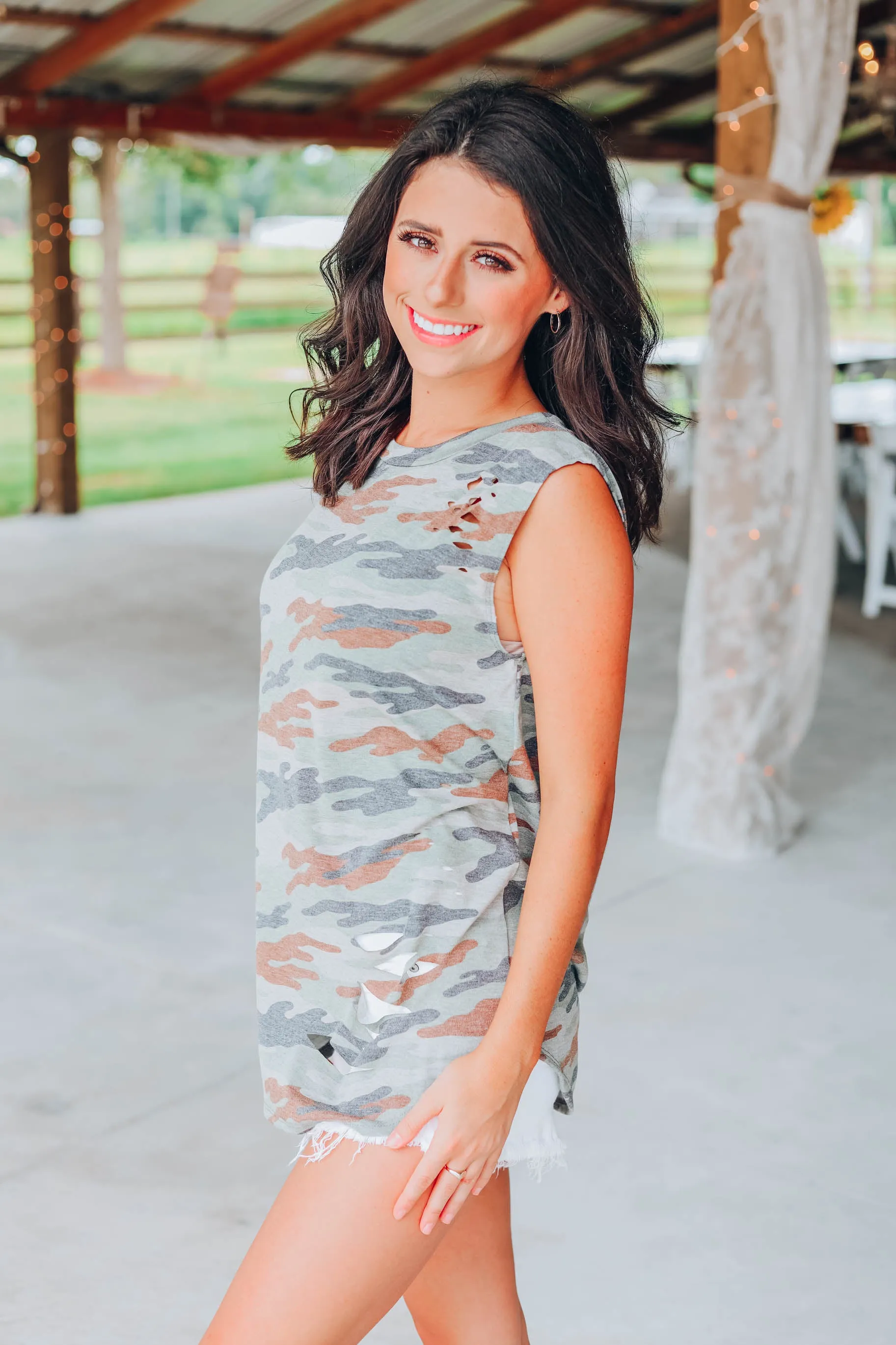 Teagan Camo Tank - Brown