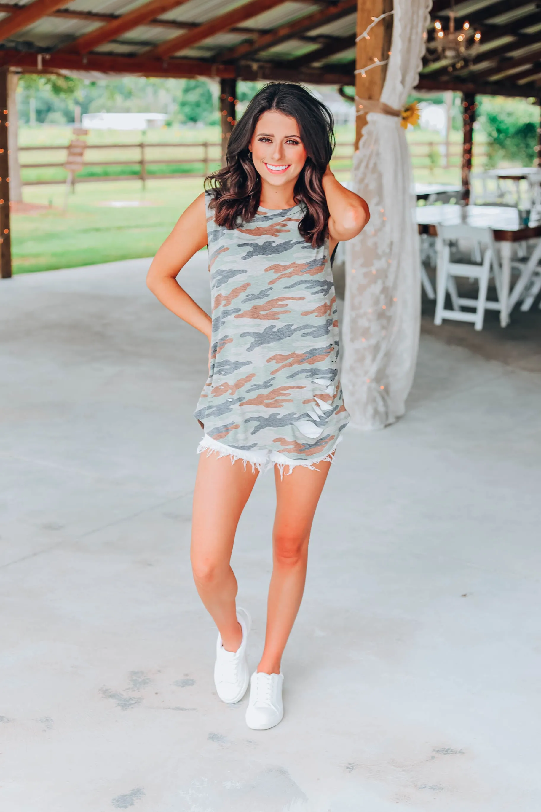 Teagan Camo Tank - Brown