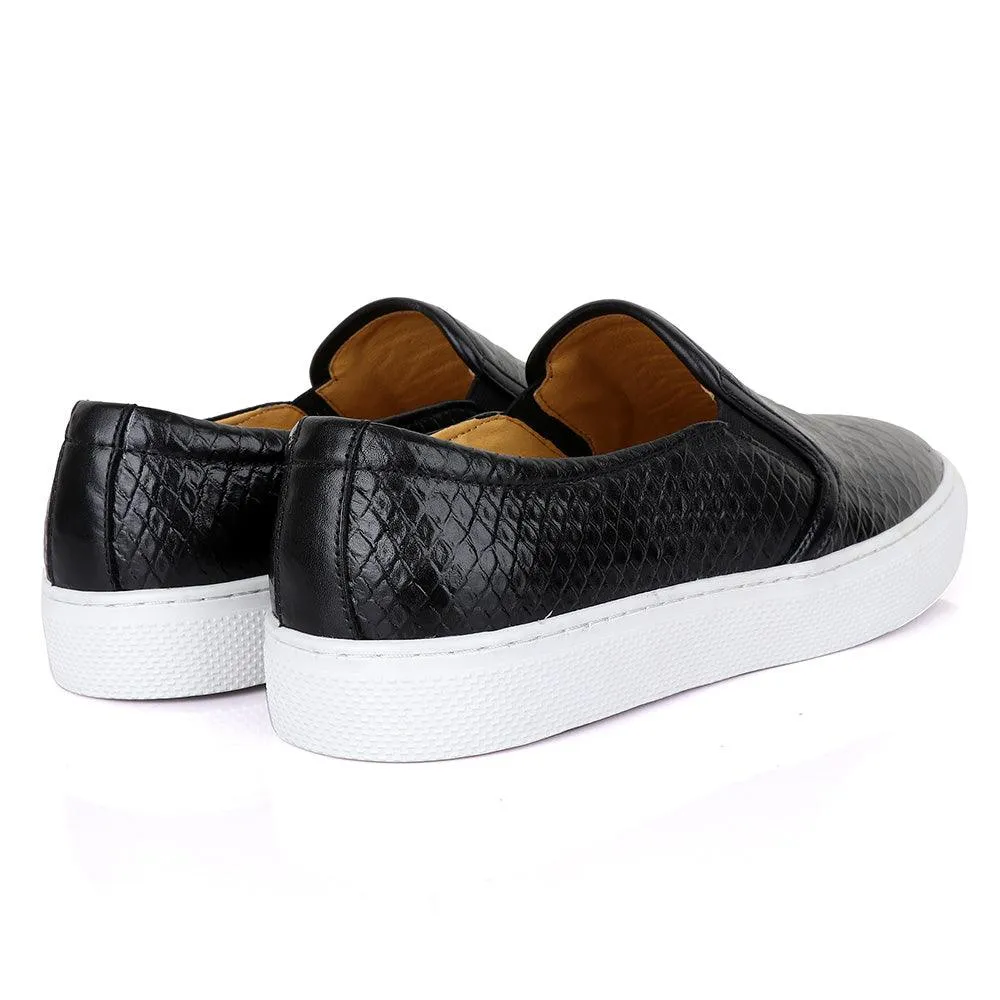 Terry Taylors Exotic Design Flat Black Sneakers Shoe