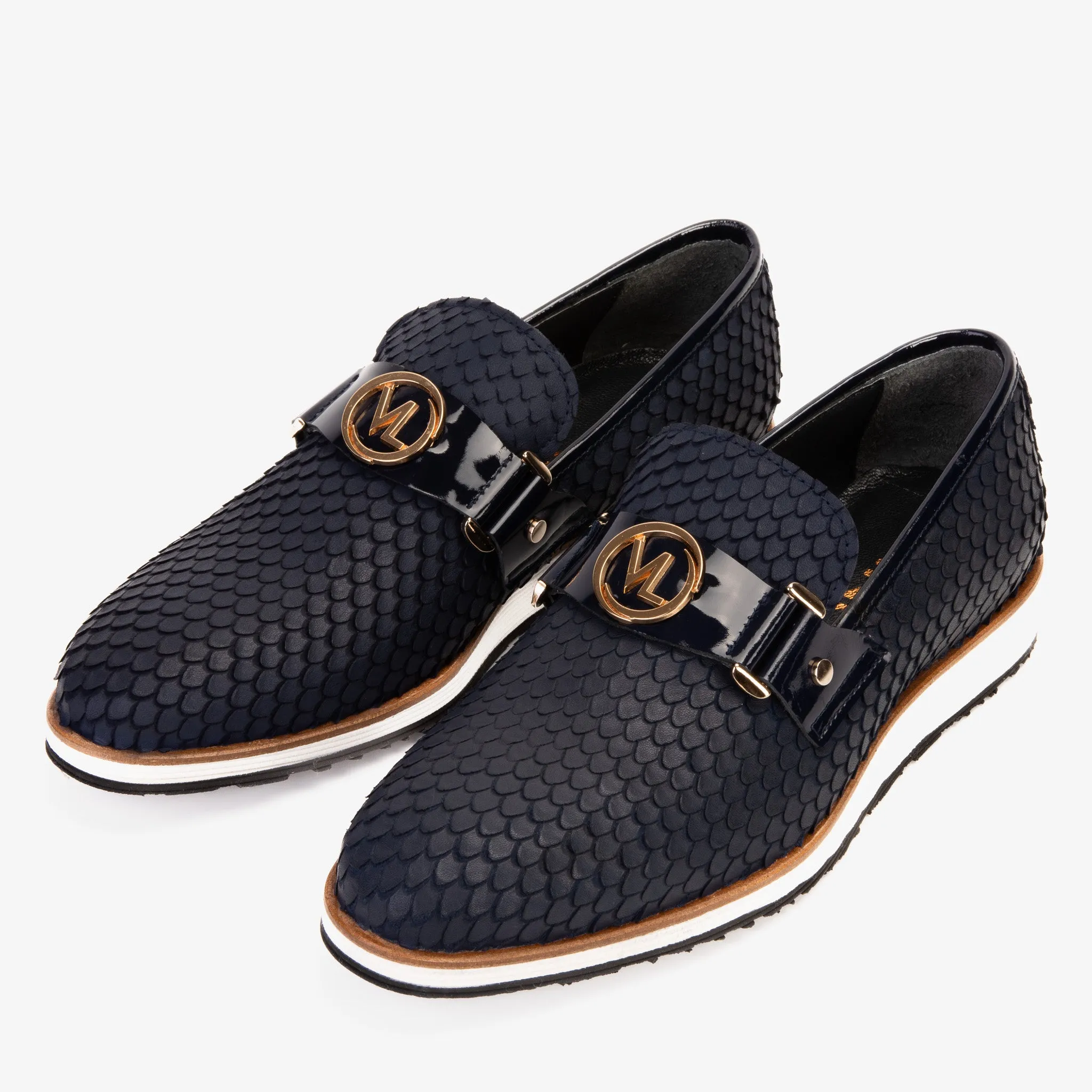 The Legacy Navy Blue Leather Men Casual Loafer Shoe