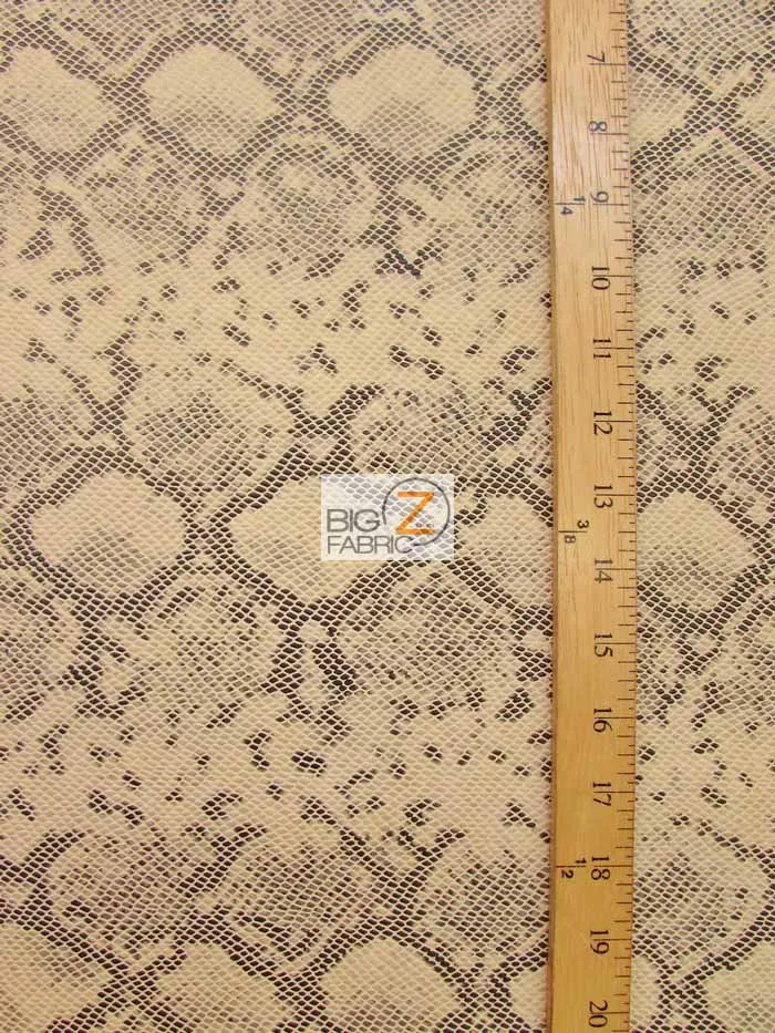 Tropic Sopythana Python Snake Vinyl Fabric / Natural Cream / By The Roll - 30 Yards