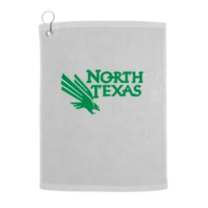 University of North Texas Mean Green UNT Golf Towel With Logo and Text