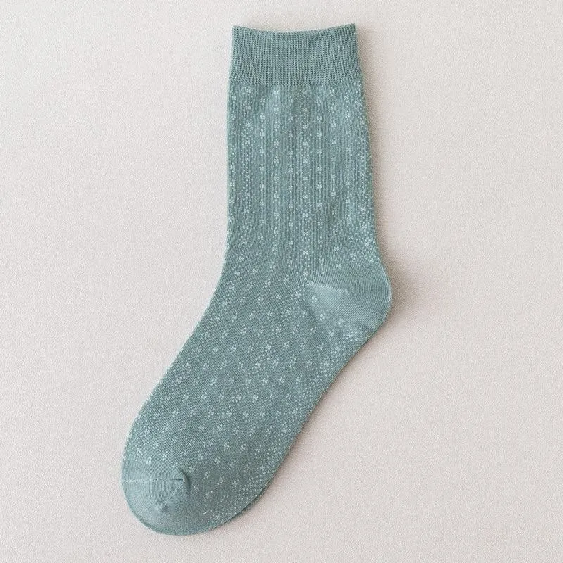 Warm and Cozy Light Green Theme Cotton Socks